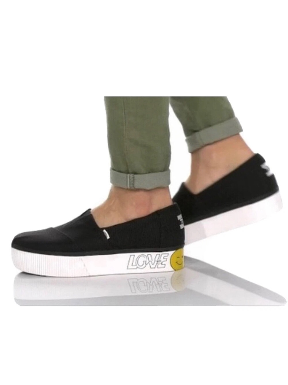 Toms Platform Slip-Ons with Smileys